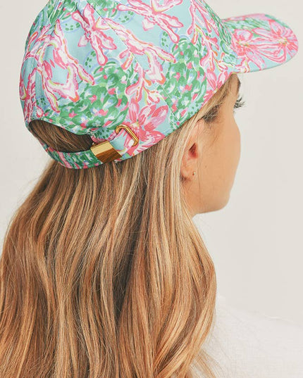 Geometric Pattern Floral Baseball Cap