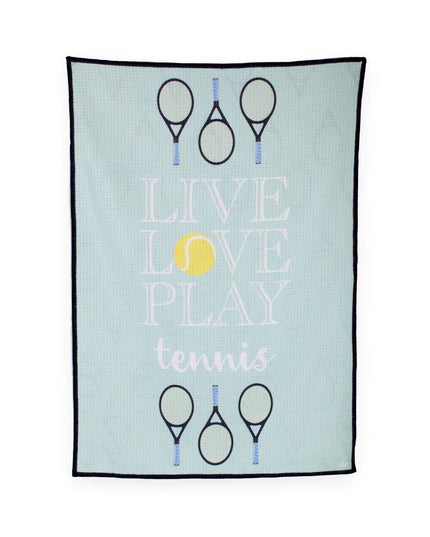 Tennis Club Waffle Sports Towel   Sky/Multi   17x24