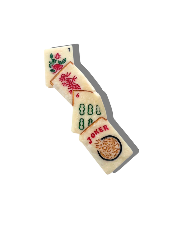 Hand-painted Mahjong Claw Hair Clip | Eco-Friendly