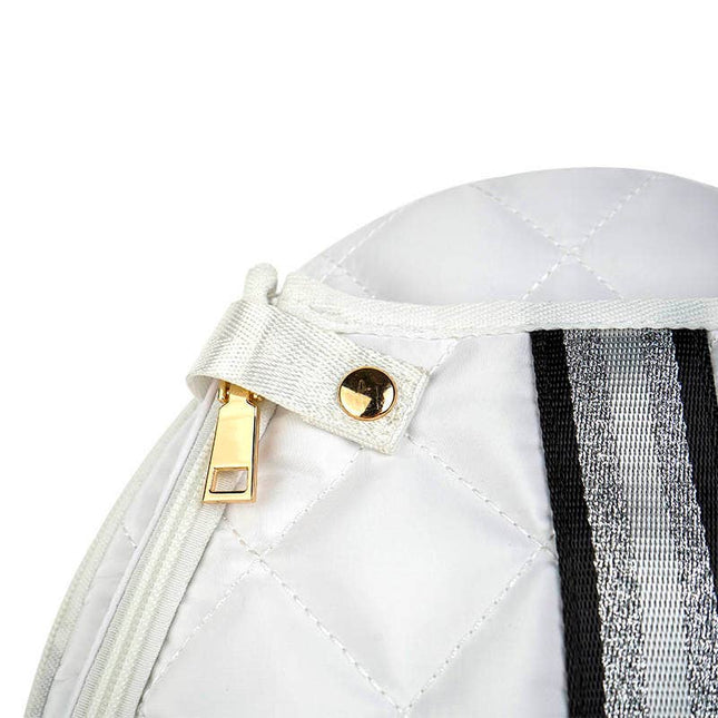 Pickleball Bag White w/ Black/Silver Stripe