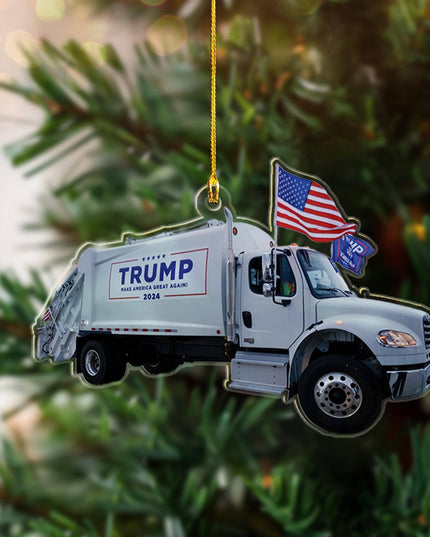 Trump Make America Great Again 2024 Garbage Truck Ornament