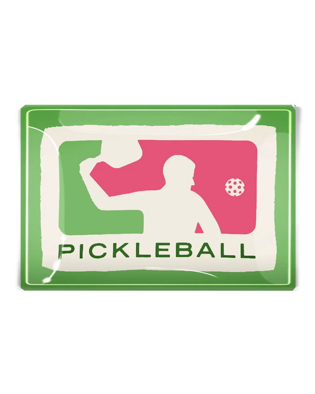 Play Pickleball Decoupage Glass Tray