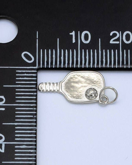 Sterling Silver Pickle Ball Paddle Sports Charm | SL-526