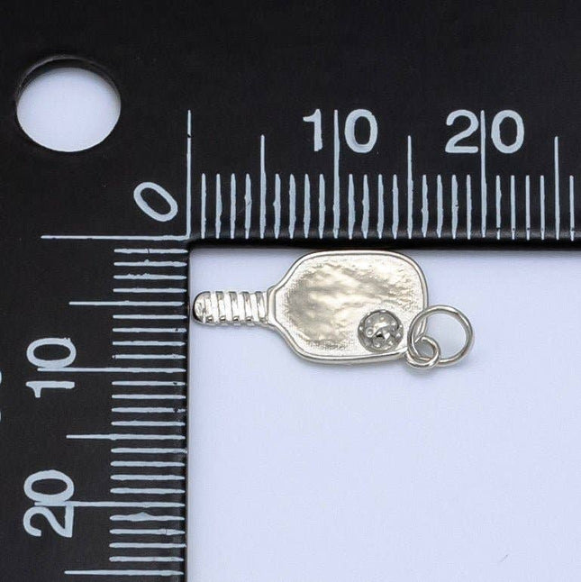Sterling Silver Pickle Ball Paddle Sports Charm | SL-526