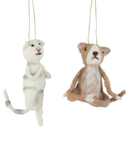 Yoga Cat Felt Ornament