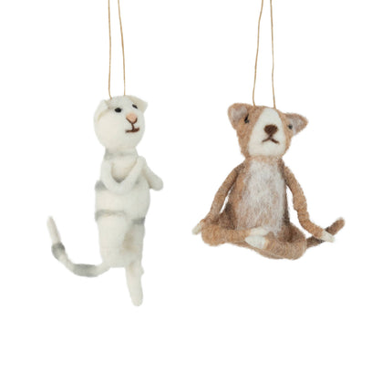Yoga Cat Felt Ornament