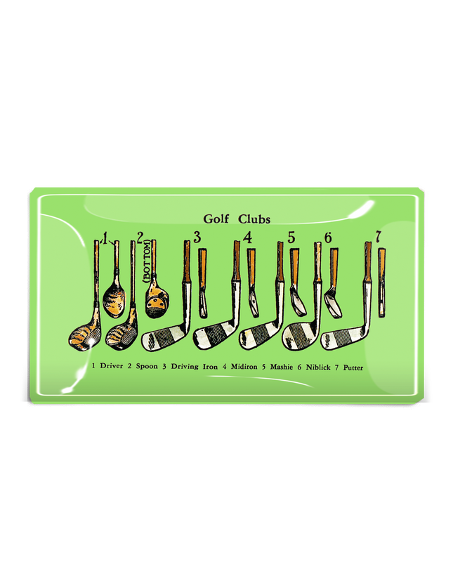 Hole In One Glass Decoupage Tray