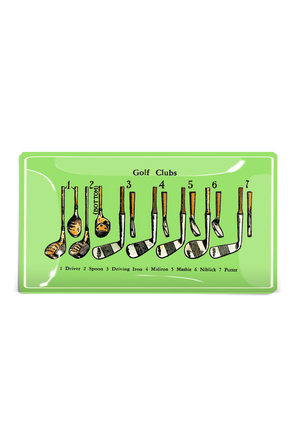 Hole In One Glass Decoupage Tray