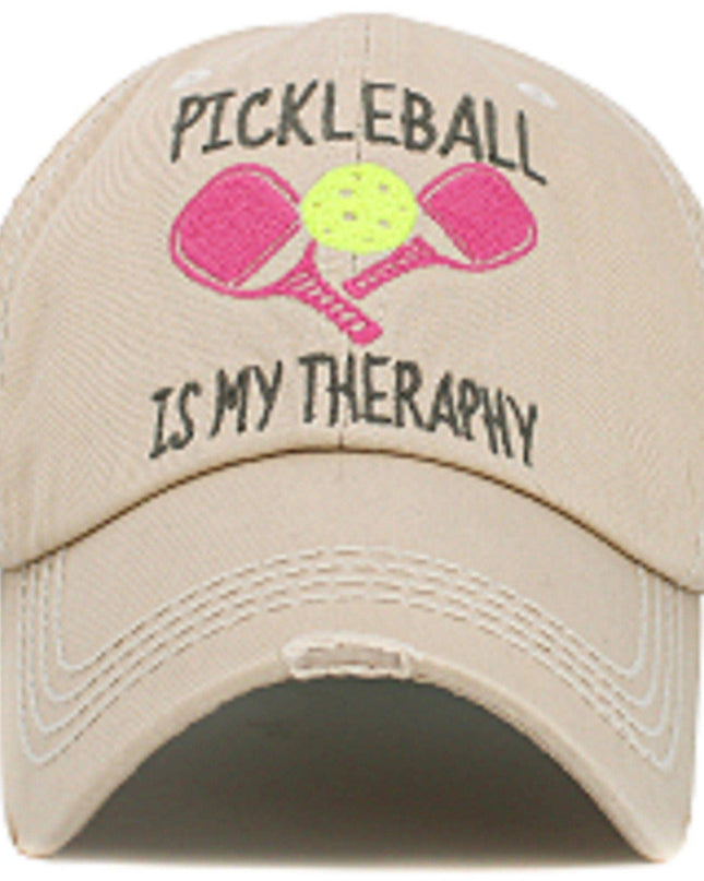 Pickleball Therapy Washed Vintage Cap