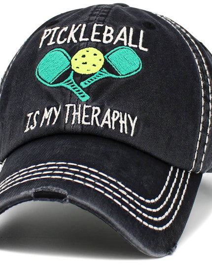Pickleball Therapy Washed Vintage Ballcap