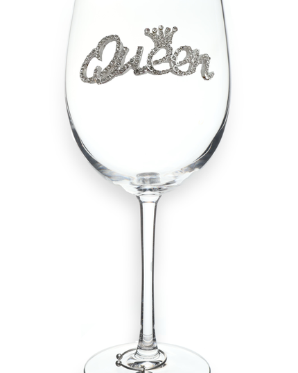 Queen Jeweled Stemmed Wine Glass
