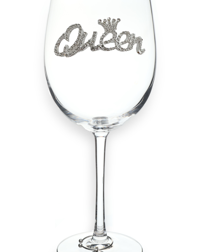 Queen Jeweled Stemmed Wine Glass