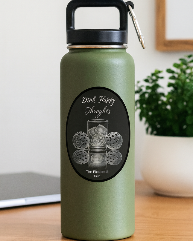 Dink Happy Thoughts Pickleball Sticker – Funny Bar & Court Vibes for Players