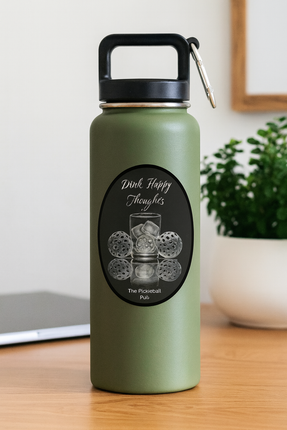 Dink Happy Thoughts Pickleball Sticker – Funny Bar & Court Vibes for Players