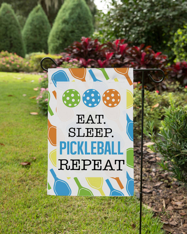 Eat, Sleep Drink Pickleball Garden Flag