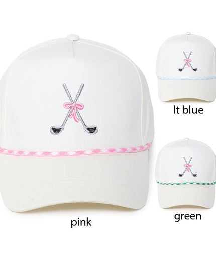 SPORTS GOLF CLUB Canvas 5 Panels Hat with Rope