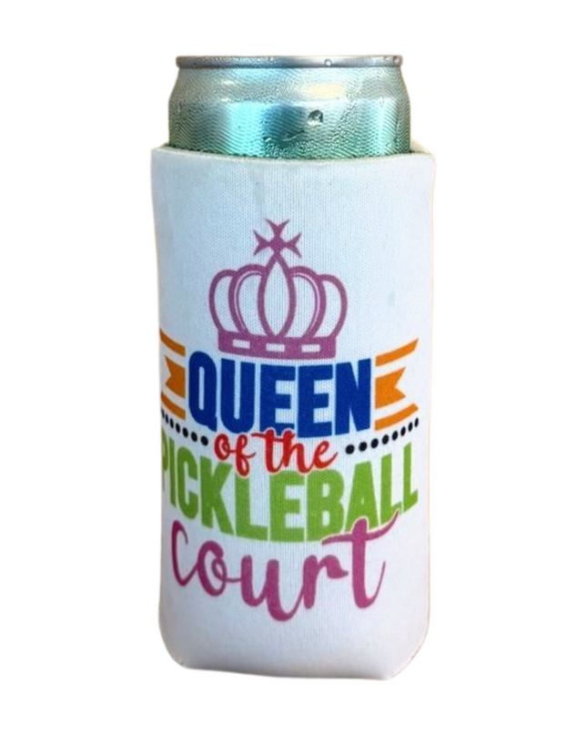Pickleball Neoprene Slim Can Coolers Multiple Styles 12oz