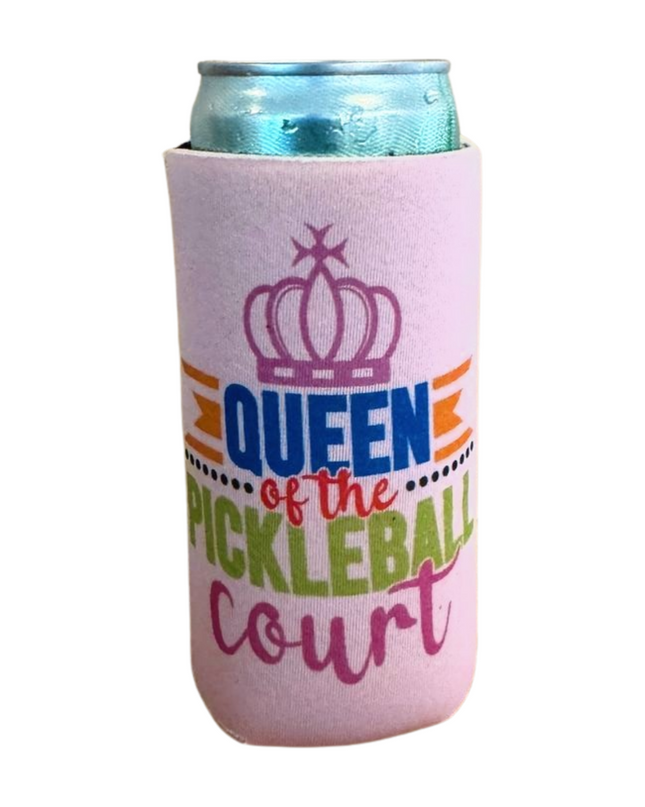 Pickleball Neoprene Slim Can Coolers Multiple Styles 12oz