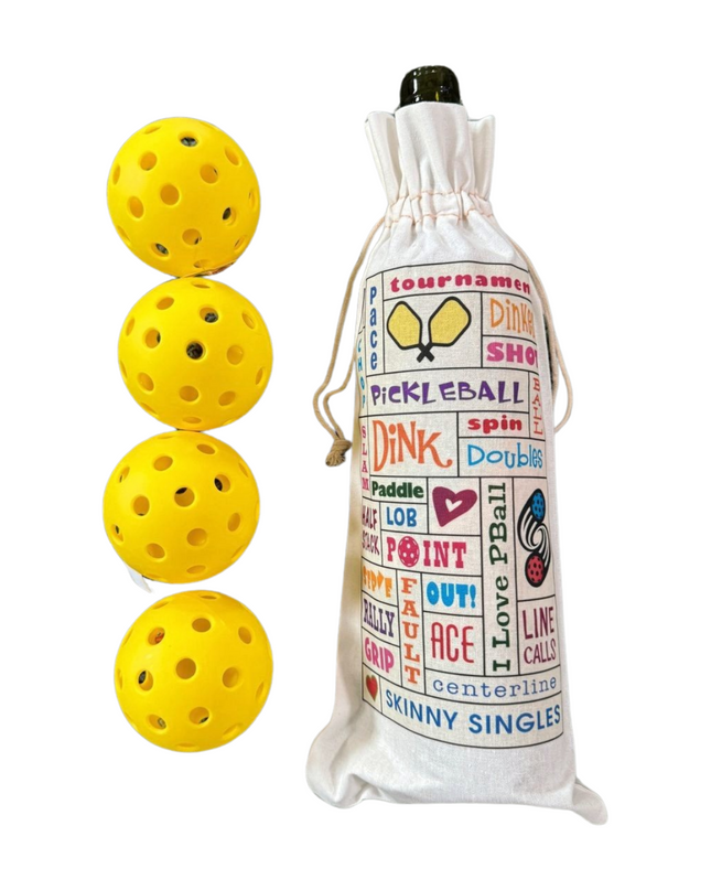 Pickleball Word Art - Drinks then Dinks Bag