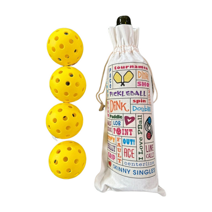 Pickleball Word Art  Wine Bag