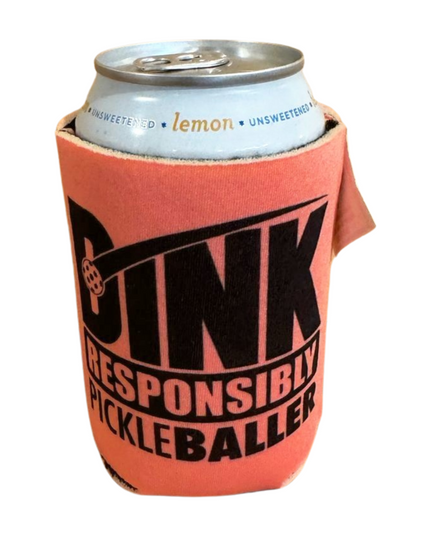 Pickleball Neoprene Can Cooler Solid Colors with PB Quotes 12oz