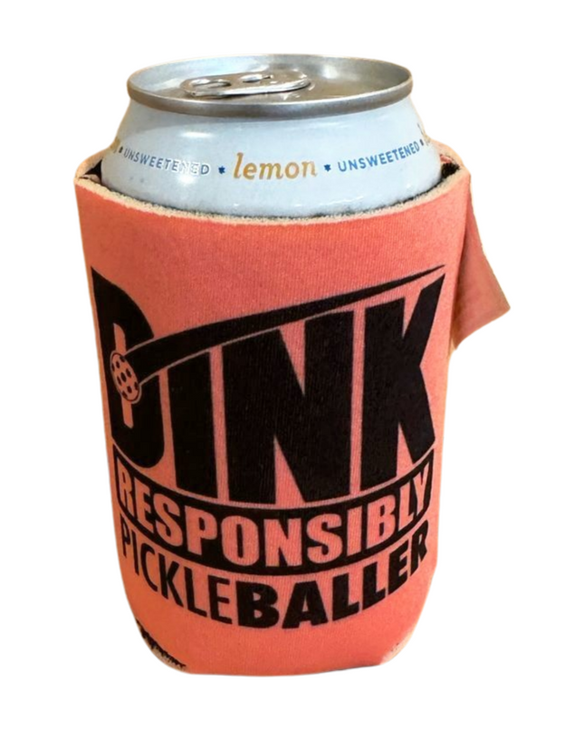 Pickleball Neoprene Can Cooler Solid Colors with PB Quotes 12oz