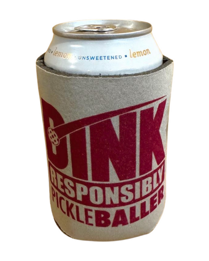 Pickleball Neoprene Can Cooler Solid Colors with PB Quotes 12oz