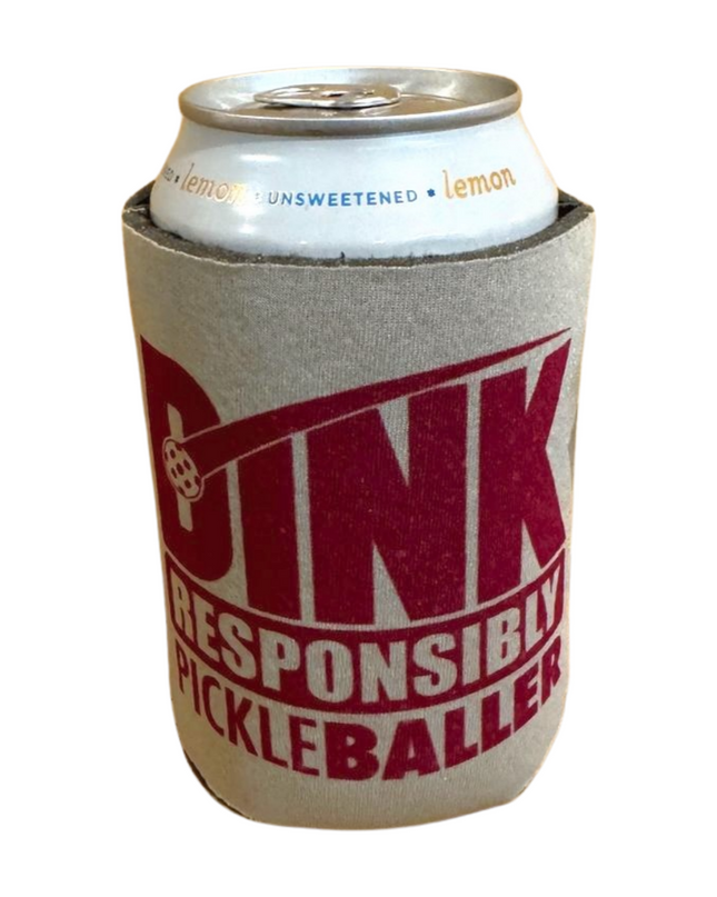Pickleball Neoprene Can Cooler Solid Colors with PB Quotes 12oz