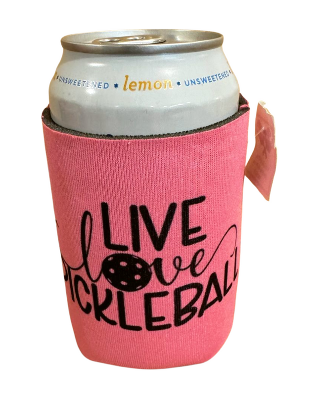 Pickleball Neoprene Can Cooler Solid Colors with PB Quotes 12oz