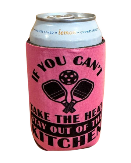 Pickleball Neoprene Can Cooler Solid Colors with PB Quotes 12oz
