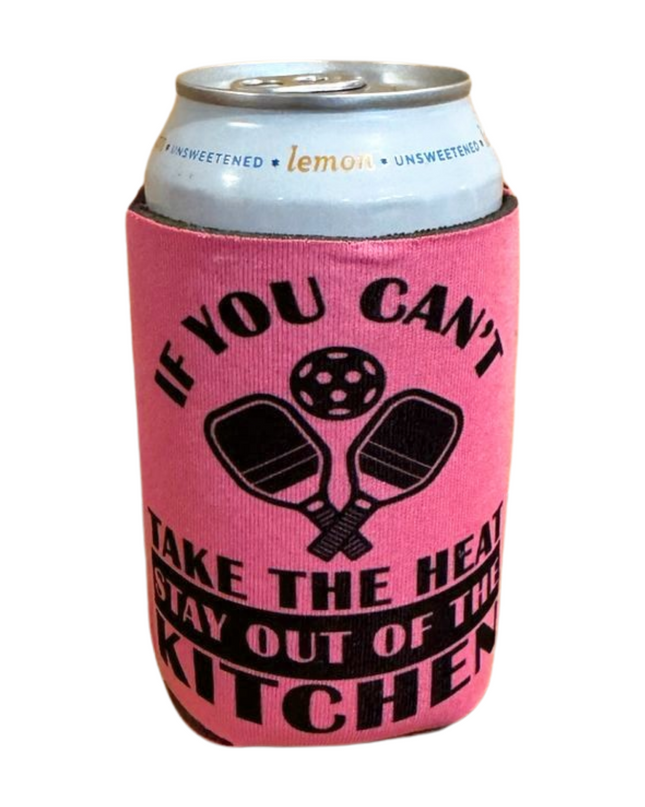 Pickleball Neoprene Can Cooler Solid Colors with PB Quotes 12oz