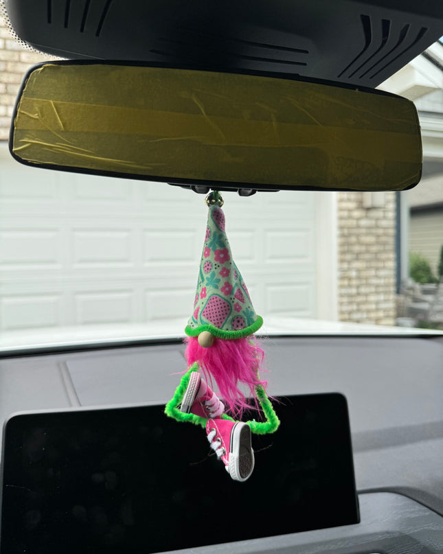 Pickleball Gnome Rearview Mirror Ornaments