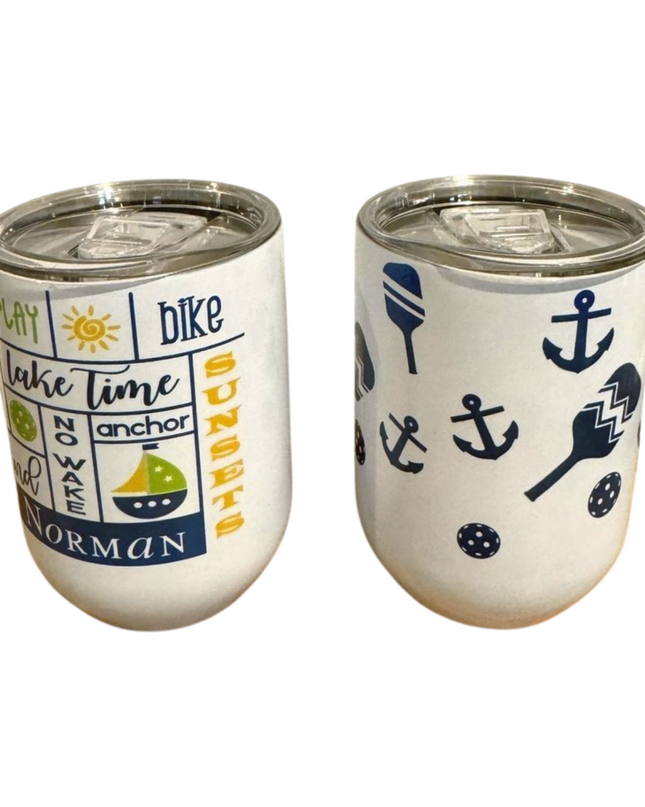 Nautical Pickleball Wine Glass Tumbler