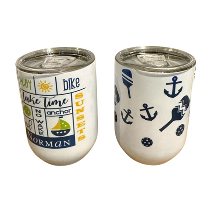 Nautical Pickleball Wine Glass Tumbler