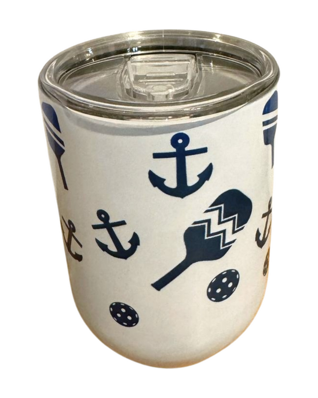 Nautical Pickleball Wine Glass Tumbler