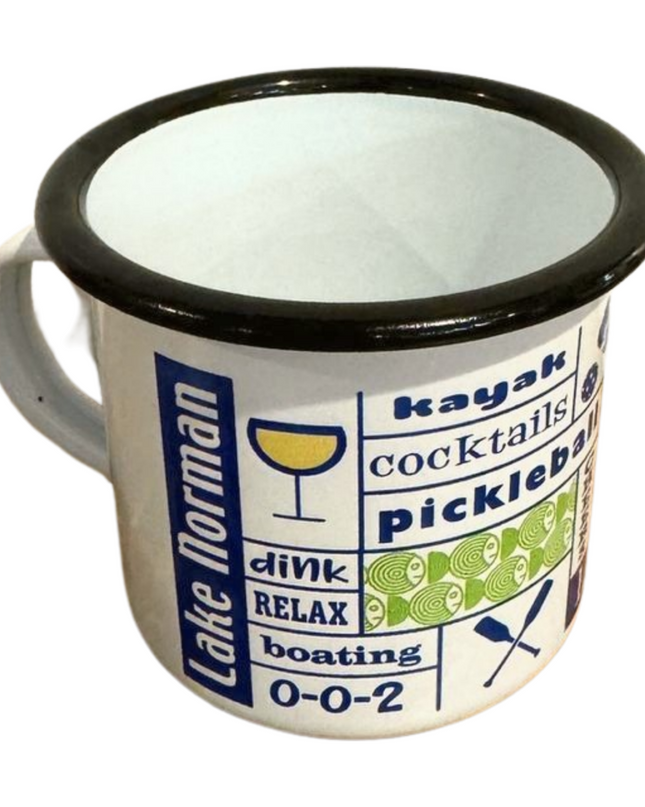 Lake Norman Nautical Pickleball Word Art  12 oz. Camp Mug