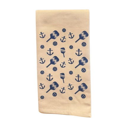 Nautical Pickleball Pattern Bar Towel