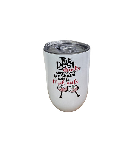 Mahjongg best Drinks with Friends Wine Tumbler