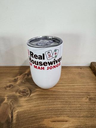 The Real Housewives of Mah Jongg Stemless Wine Glass Tumbler