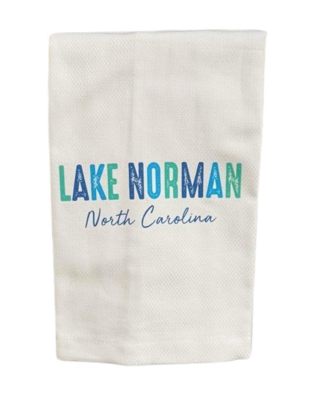 Lake Norman Painted Letters in Ocean Tones