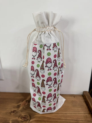 Gnome All Over Pattern Xmas Wine Bag