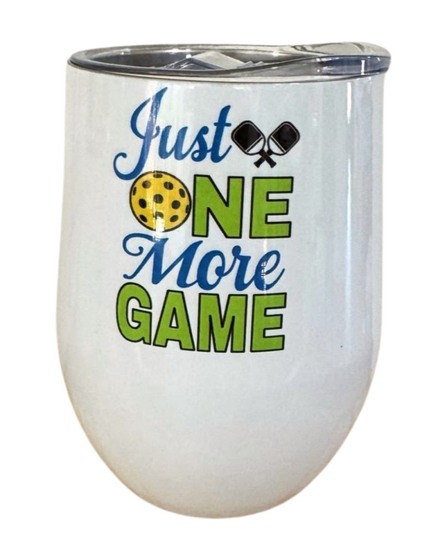 Just One More Game! Stemless Wine Glass Tumbler