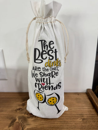Cheers! The Best Dinks Are With Friends Pickleball Wine Bag