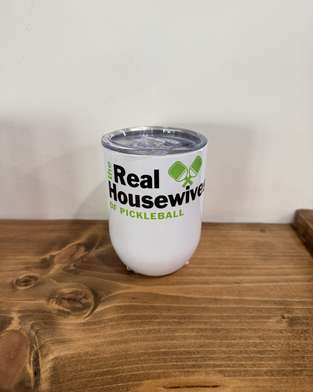 The Real Housewives of Pickleball Stemless Wine Glass Tumbler