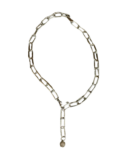 Pave Pickleball on Paper Clip Link Chain Adjustable Necklace