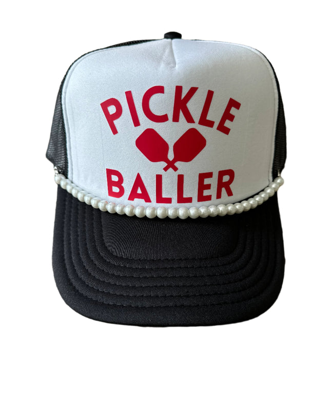 Pickle Baller Trucker Black, White with Red