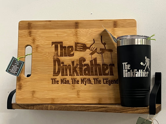 DinkFather Grill Engraved Bamboo Wood Cutting Board