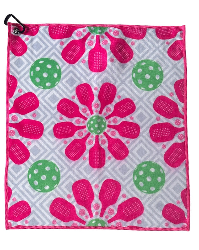 Pickleball Microfiber/Cotton Sports Towels Green/Pink Combos