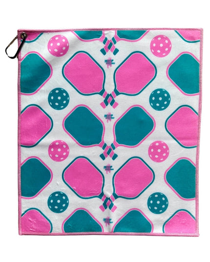 Pickleball Microfiber/Cotton Sports Towels Green/Pink Combos