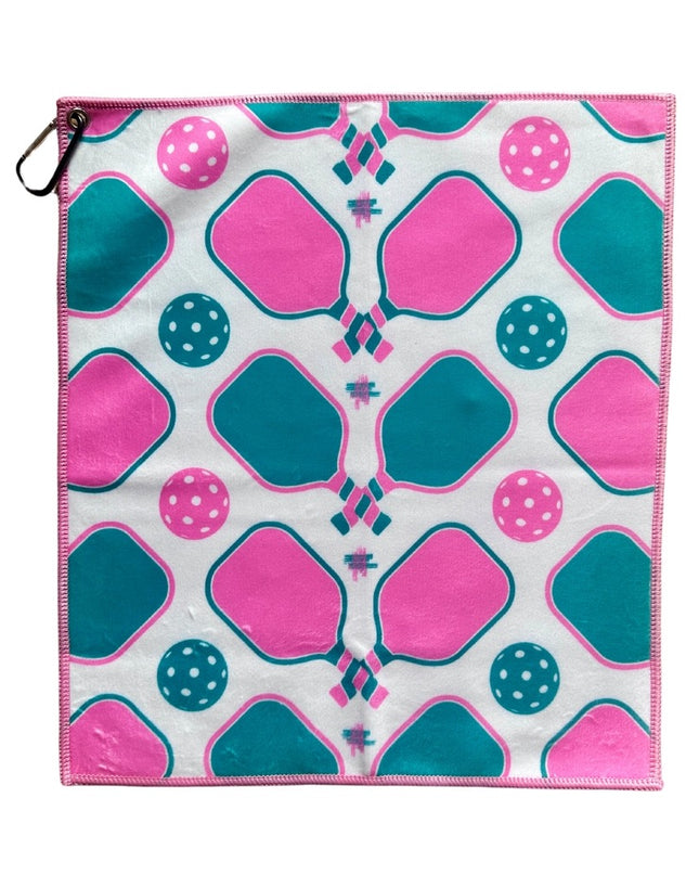 Pickleball Microfiber/Cotton Sports Towels Green/Pink Combos